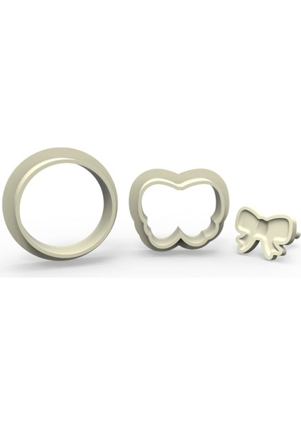 Fiyonk Kurabiye, Bisküvi, Kolye Ucu, Mühür Kalıp Seti - 1,5 cm