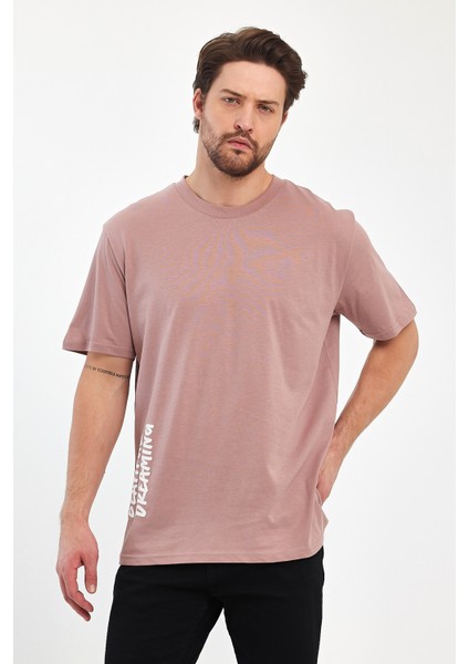 Erkek Arkası Rodi Baskılı Bisiklet Yaka T-Shirt 2750