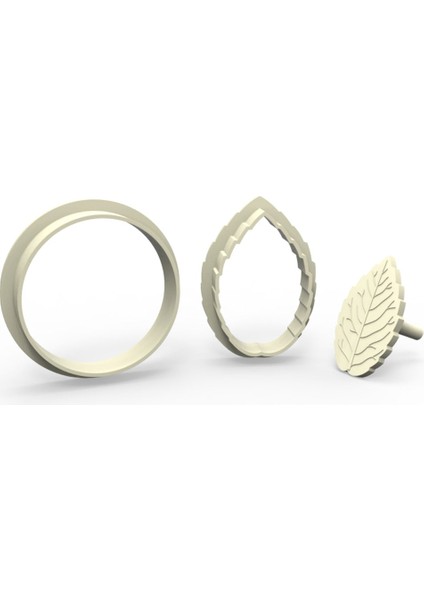 Gül Yaprak Kurabiye, Bisküvi, Kolye Ucu, Mühür Kalıp Seti - 5 cm fiyatları