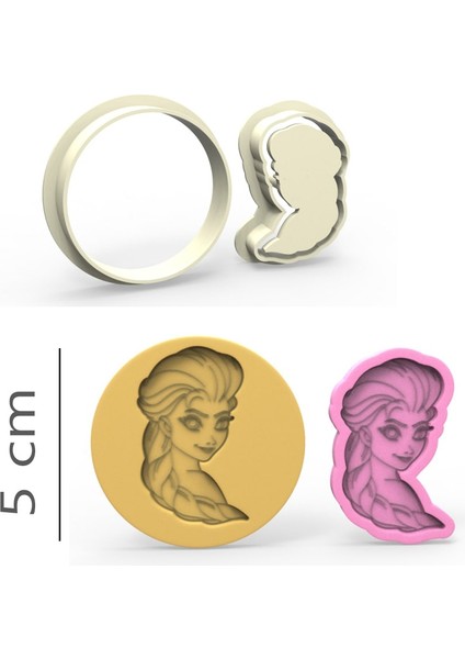 Kız Kurabiye, Bisküvi, Kolye Ucu, Mühür Kalıp Seti - 5 cm