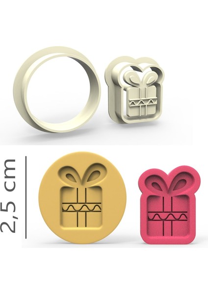 Hediye Kurabiye, Bisküvi, Kolye Ucu, Mühür Kalıp Seti - 2,5 cm fiyatları