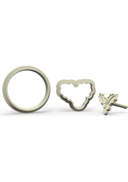 Yılbaşı Yaprak Kurabiye, Bisküvi, Kolye Ucu, Mühür Kalıp Seti - 5 cm fiyatları