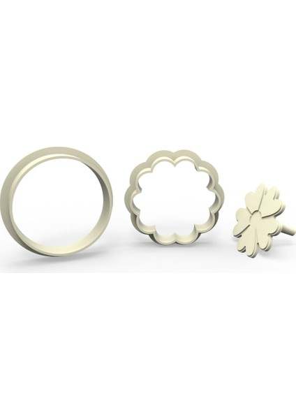 Kalpli Çiçek Kurabiye, Bisküvi, Kolye Ucu, Mühür Kalıp Seti - 3 cm fiyatları