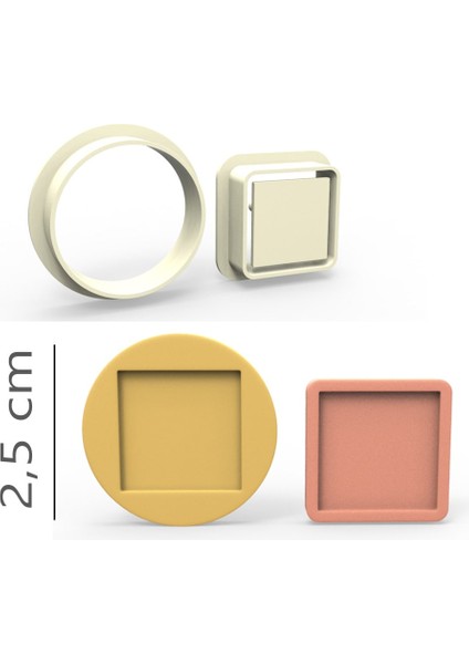 Kare Kurabiye, Bisküvi, Kolye Ucu, Mühür Kalıp Seti - 2,5 cm fiyatları