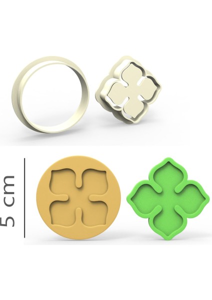 Ortanca Kurabiye, Bisküvi, Kolye Ucu, Mühür Kalıp Seti - 5 cm