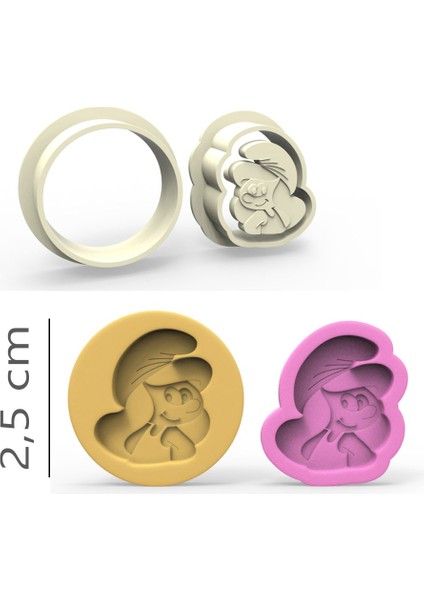 Şirine Kurabiye, Bisküvi, Kolye Ucu, Mühür Kalıp Seti - 2,5 cm