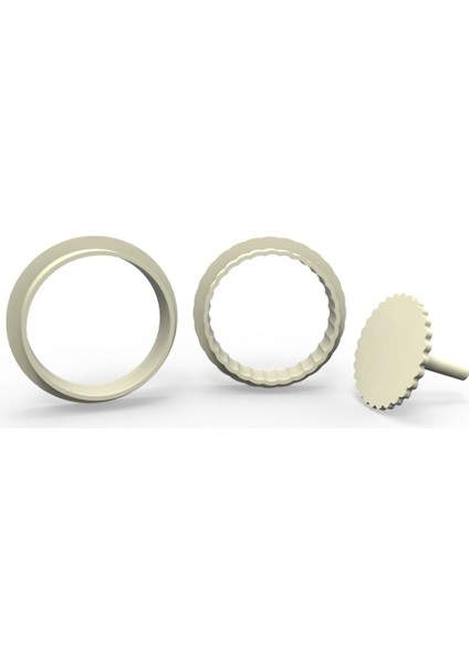 Tırtıklı Yuvarlak Kurabiye, Bisküvi, Kolye Ucu, Mühür Kalıp Seti - 2,5 cm fiyatları