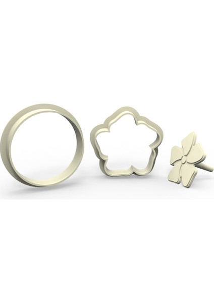 Pervane Çiçek Kurabiye, Bisküvi, Kolye Ucu, Mühür Kalıp Seti - 3 cm fiyatları