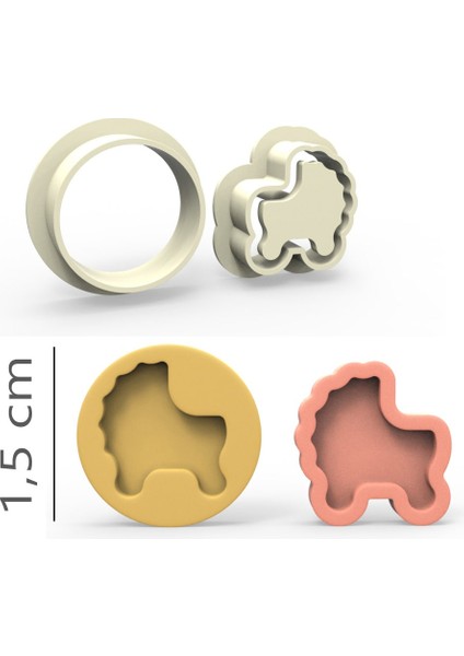 Bebek Arabası Kurabiye, Bisküvi, Kolye Ucu, Mühür Kalıp Seti - 1,5 cm
