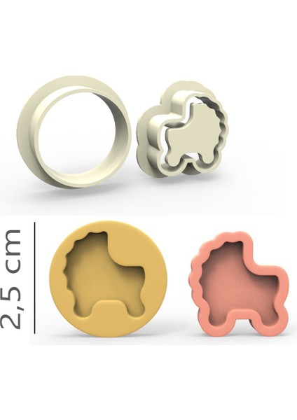 Bebek Arabası Kurabiye, Bisküvi, Kolye Ucu, Mühür Kalıp Seti - 2,5 cm