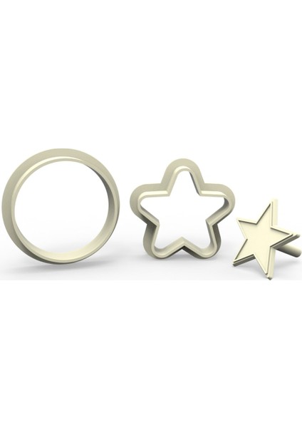 Yıldız Kurabiye, Bisküvi, Kolye Ucu, Mühür Kalıp Seti - 1 cm fiyatları