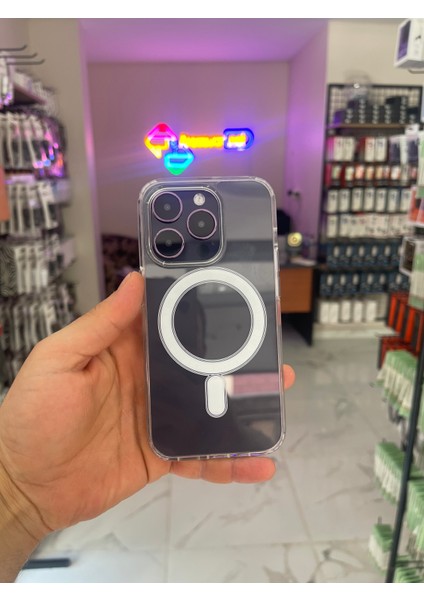 iPhone 14 Pro Max Şeffaf Magsafe Silikon Kılıf