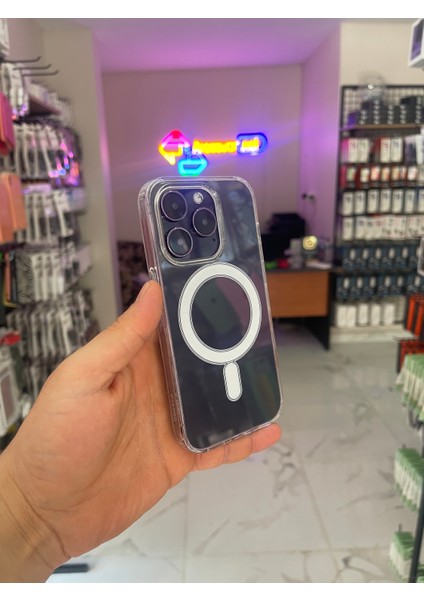 iPhone 14 Pro Max Şeffaf Magsafe Silikon Kılıf