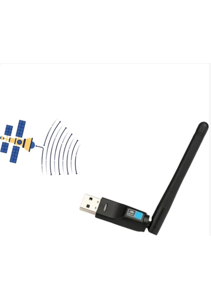 Emre Bilişim W-7 300MBPS USB Antenli Uydu Alıcılı+ Pc Wifi Kablosuz Alıcı Adaptör MTK7601 Chipset Wlan