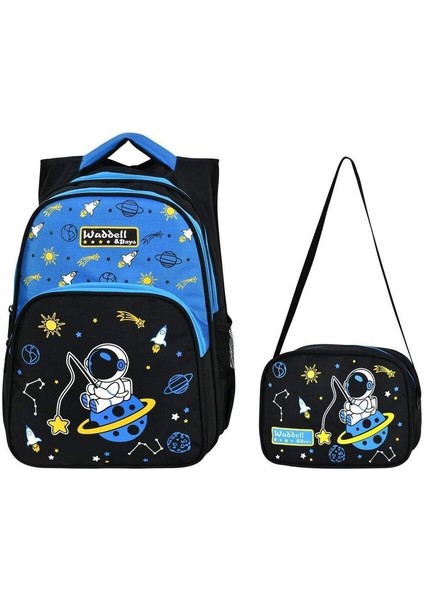 Waddelbag Astronot Baskılı Beslenmeli Ilkokul Çantası