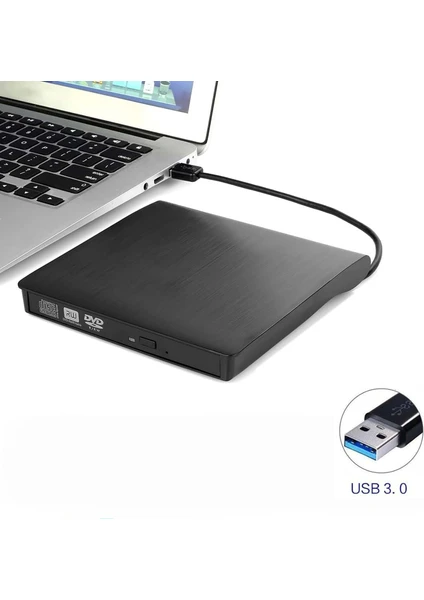 USB 3.0 Taşınabilir CD DVD Yazıcı Okuyucu Windows Mac Dizüstü Masaüstü Bilgisayar