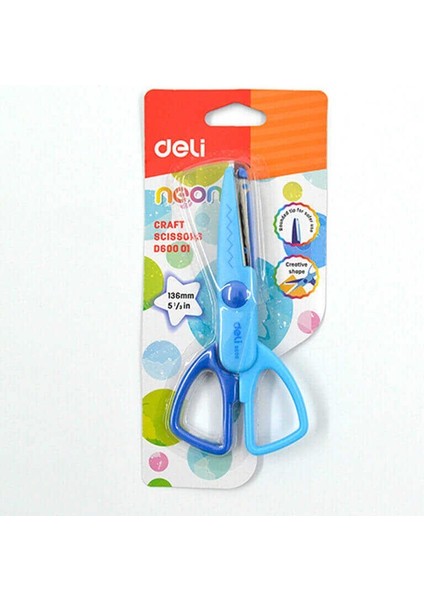 D60001 Neon Craft Çocuk Makası 14CM Blister