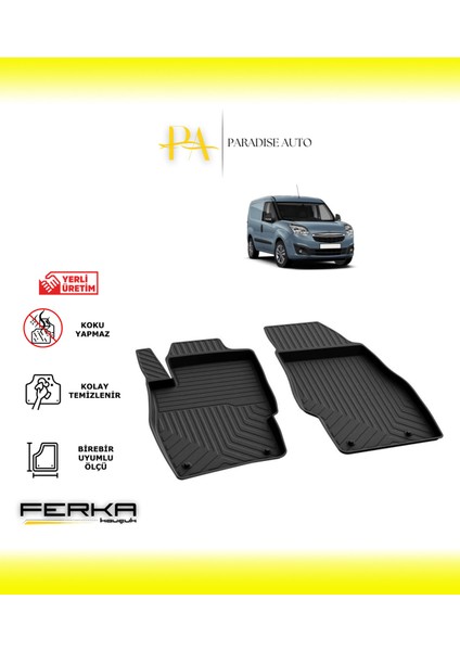 Opel Combo D Ön 2 Parça 2010-2019 4d Havuzlu Paspas