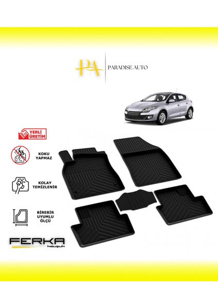 Renault Megane 3 2008-2015 4d Havuzlu Paspas