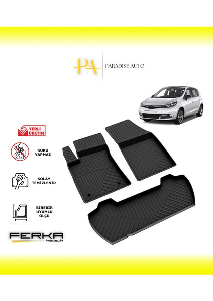 Renault Scenic 3 2009-2016 4d Havuzlu Paspas