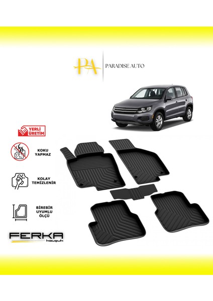 Volkswagen Tiguan 2 2016-2023 4d Havuzlu Paspas