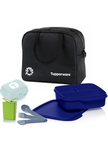 x Peppycooky Siyah Set 5 Çantalı Yemek Taşıma ve Beslenme Seti