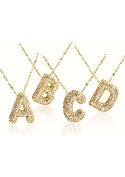 Taş Işlemeli Balon Harf Gold-Sarı. D Harfi fiyatları