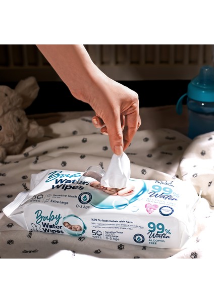 Baby Water Wipes %99 Saf Su Içeren Bebek Islak Havlu 2X50 (100 Yaprak)