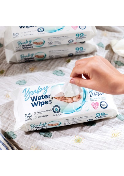 Baby Water Wipes %99 Saf Su Içeren Bebek Islak Havlu 2X50 (100 Yaprak)