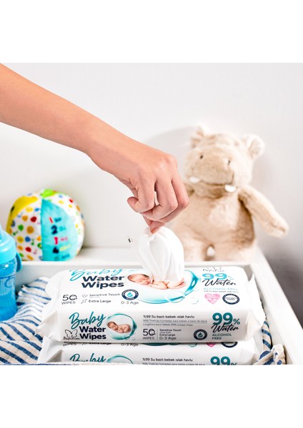 Baby Water Wipes %99 Saf Su Içeren Bebek Islak Havlu 12X50 (600 Yaprak)