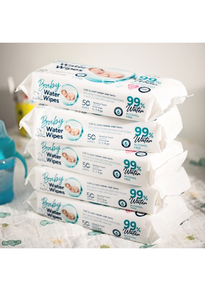 Baby Water Wipes %99 Saf Su İçeren Bebek Islak Havlu 4x50 - 200 Yaprak