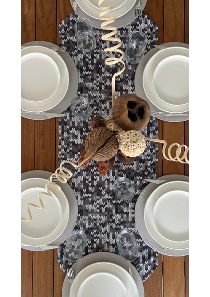 Desenizmir Amerikan Servis Örgü Desen Takım 6 Supla ve Runner Örtü modelleri