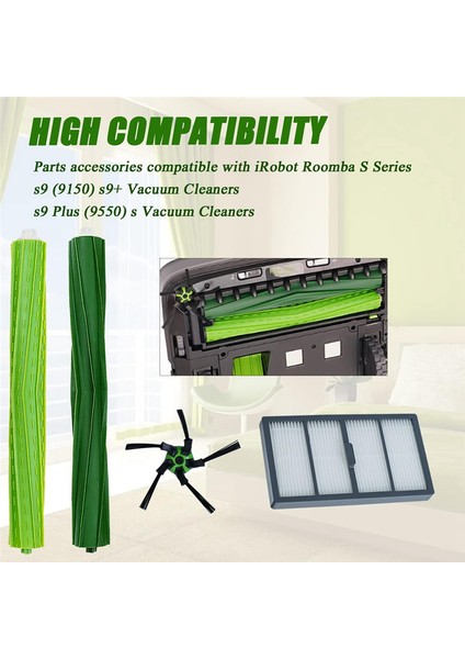 Irobot Roomba S9 (9150) S9+ S9 Plus (9550) Için Rulo Fırça Seti (Yurt Dışından)