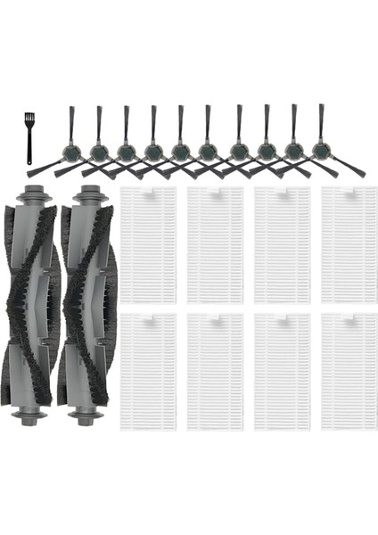 Aırrobo P20 Ana Silindir Yan Fırçalar Filtreler Temizleme Fırçası Için 21 Adet (Yurt Dışından)