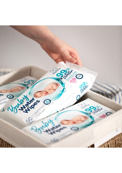 Baby Water Wipes %99 Saf Su İçeren Bebek Islak Havlu 50'li