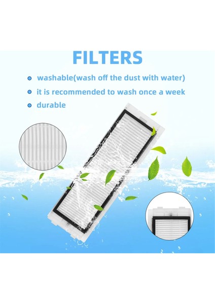 360 S5, S7, S7 Pro Için Rulo Yan Fırça Hepa Filtre Mop Bezleri (Yurt Dışından)