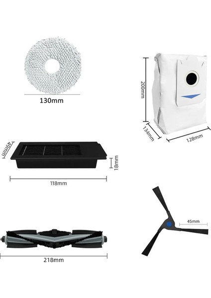 Ecovacs Deebot X2, X2 Pro, X2 Omni Yan Fırçalı Filtre Paspas Bezleri (Yurt Dışından)