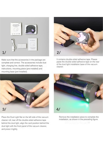 Elektrikli Süpürge Toz Göstergesi LED Lamba Şarj Edilebilir Tozu Ortaya Çıkarır (Yurt Dışından) modelleri