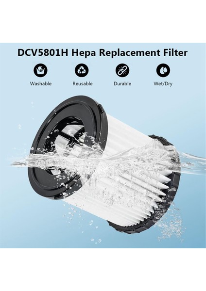 DCV580 DCV581H DCV5801H Islak, Kuru Vakum Için 2pcs Hepa Filtre (Yurt Dışından)