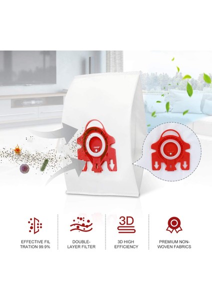 Miele Fjm Airclean 3D Efficiency Toz Torbası Için Yedek Vakum Torbaları (Yurt Dışından)