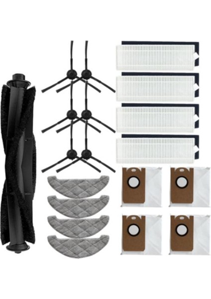 19PCS Yan Fırça Hepa Mops Toz Torbası Robot Vakum Filtresi Viomi S9 (Yurt Dışından)