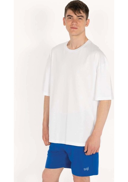 Oversized Select Baskılı Erkek Beyaz T-Shirt modelleri