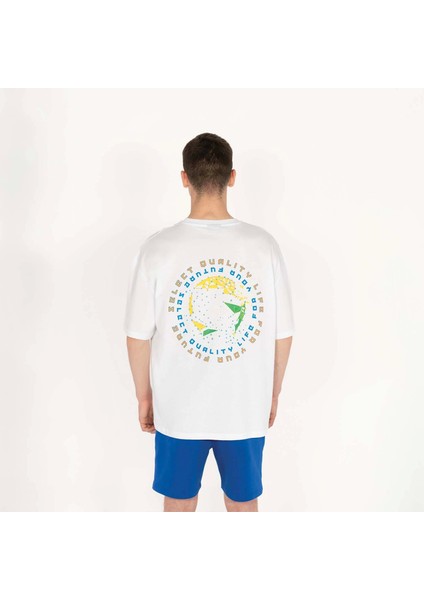 Oversized Select Baskılı Erkek Beyaz T-Shirt indirimleri