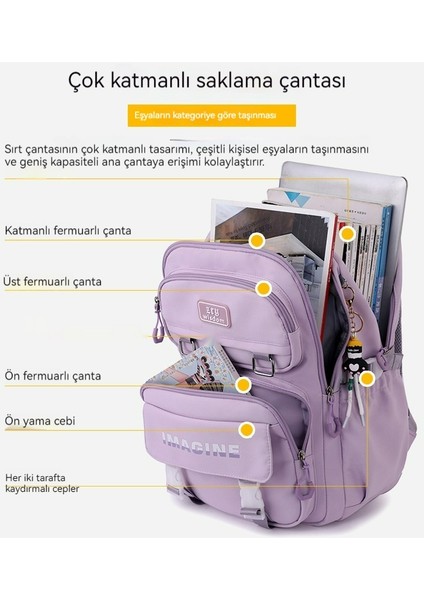 Kız Ortaokul Okul Çantası/lise Öğrencisi Büyük Kapasiteli Sırt Çantası/üniversite Öğrencisi Hafif Sırt Çantası Y264 (Yurt Dışından) fırsatları