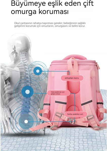 Kız Hafif Omurga Çocuk Sırt Çantası/ilköğretim Okulu Okul Çantası Y238 (Yurt Dışından)