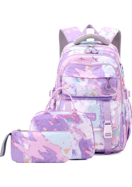 Kız Ortaokul Okul Çantası/lise Öğrencisi Büyük Kapasiteli Sırt Çantası/üniversite Öğrencisi Hafif Sırt Çantası ,üçlü Takım Y278 (Yurt Dışından)
