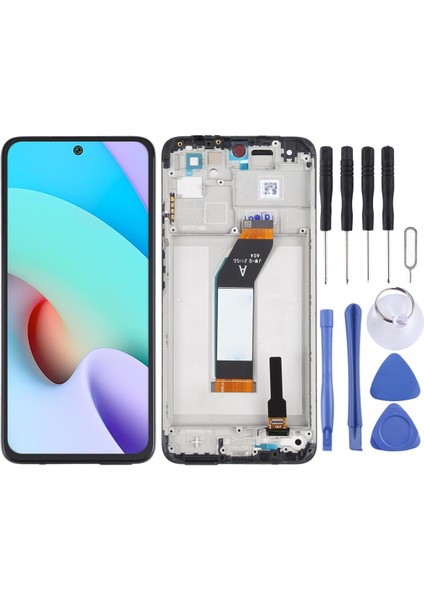 Çelik Pro Xiaomi Uyumlu 21121119SG Redmi 10 2022 Ekran LCD Dokunmatik Full Çıtalı