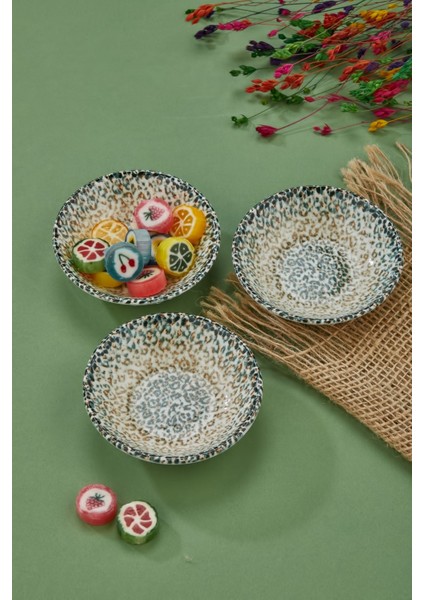 Porselen 6 Lı Set Dijital Desen Çerezlik,drajelik,sunumluk,sosluk,recellik 9cm