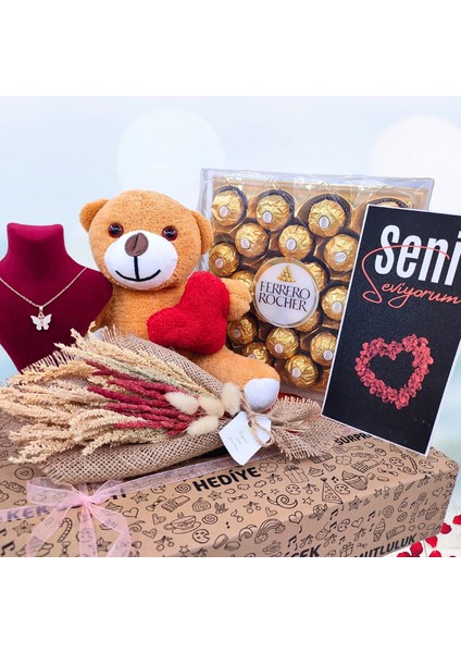 Beyaz Kelebeğin Büyüsü, Sevgiliye Romantik Kutusu, Kelebek Kolye