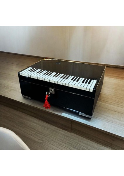 Lubinski Italy Humidor Puro Kutusu Piano Parlak Siyah 70's